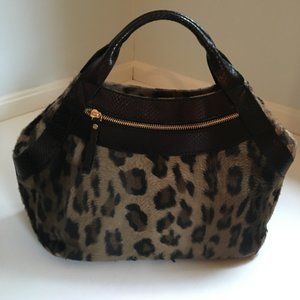 Kate Spade Leopard & Brown Leather Faux Fur Satche